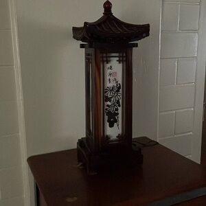 Pagoda lamp with white light and red white, purchased in Korea, 2003